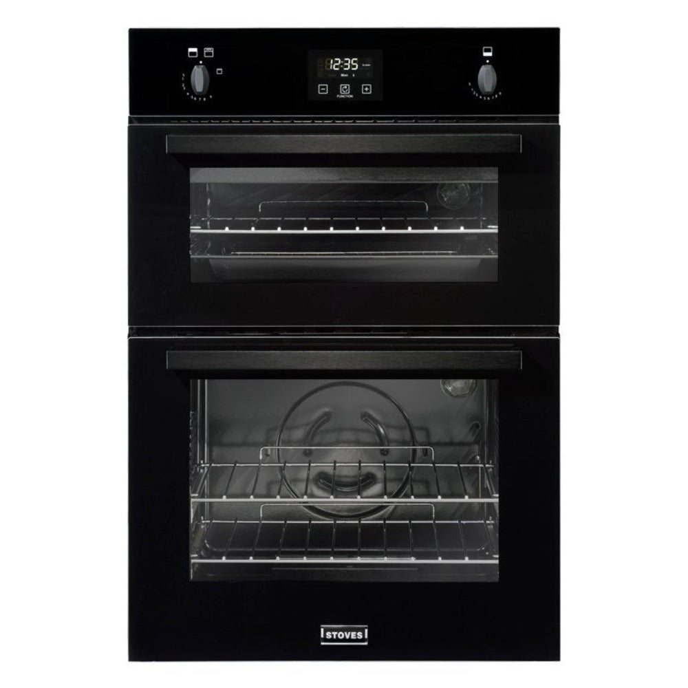 Stoves STBI900BLK Built In Black Double Gas Oven With Electric Grill TheGasCompany.ie