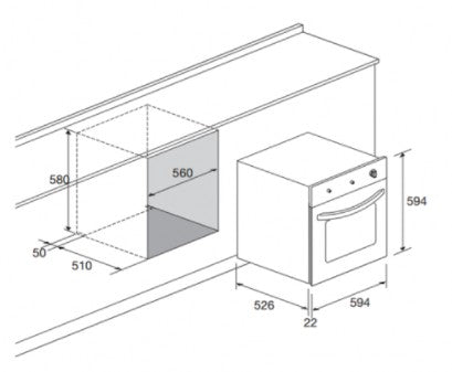 Belling Single Cavity Natural Gas Single Oven with Electric Grill. G-B-IRL-4791