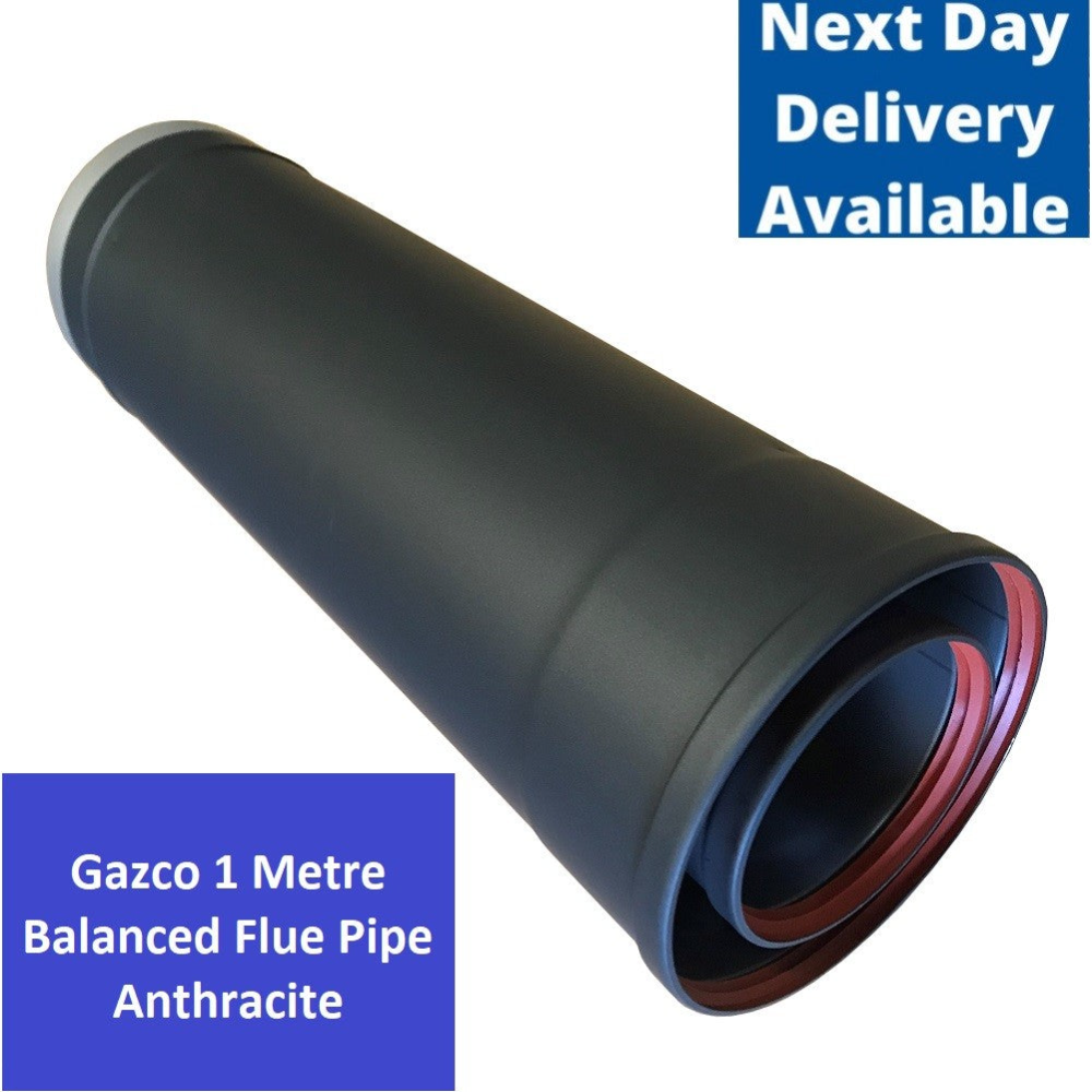 Gazco 8519an 1 Meter Balanced Flue Pipe 150mm Diameter - Anthracite 1000mm