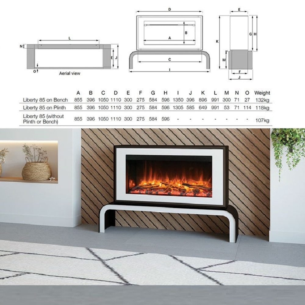 Gazco Liberty 85 eReflex Freestanding Electric Fireplace