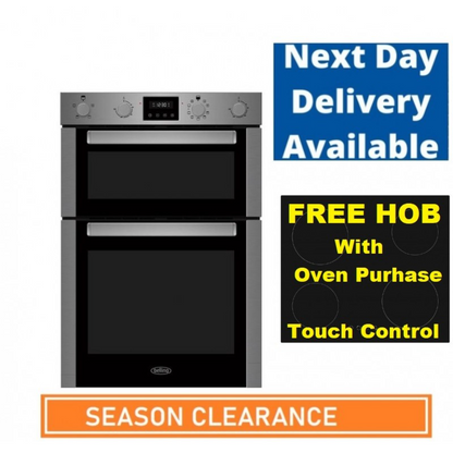 Belling Electric Double Oven Offer  - BI909MF & "FREE" -Touch Control Ceramic Hob with Purchase