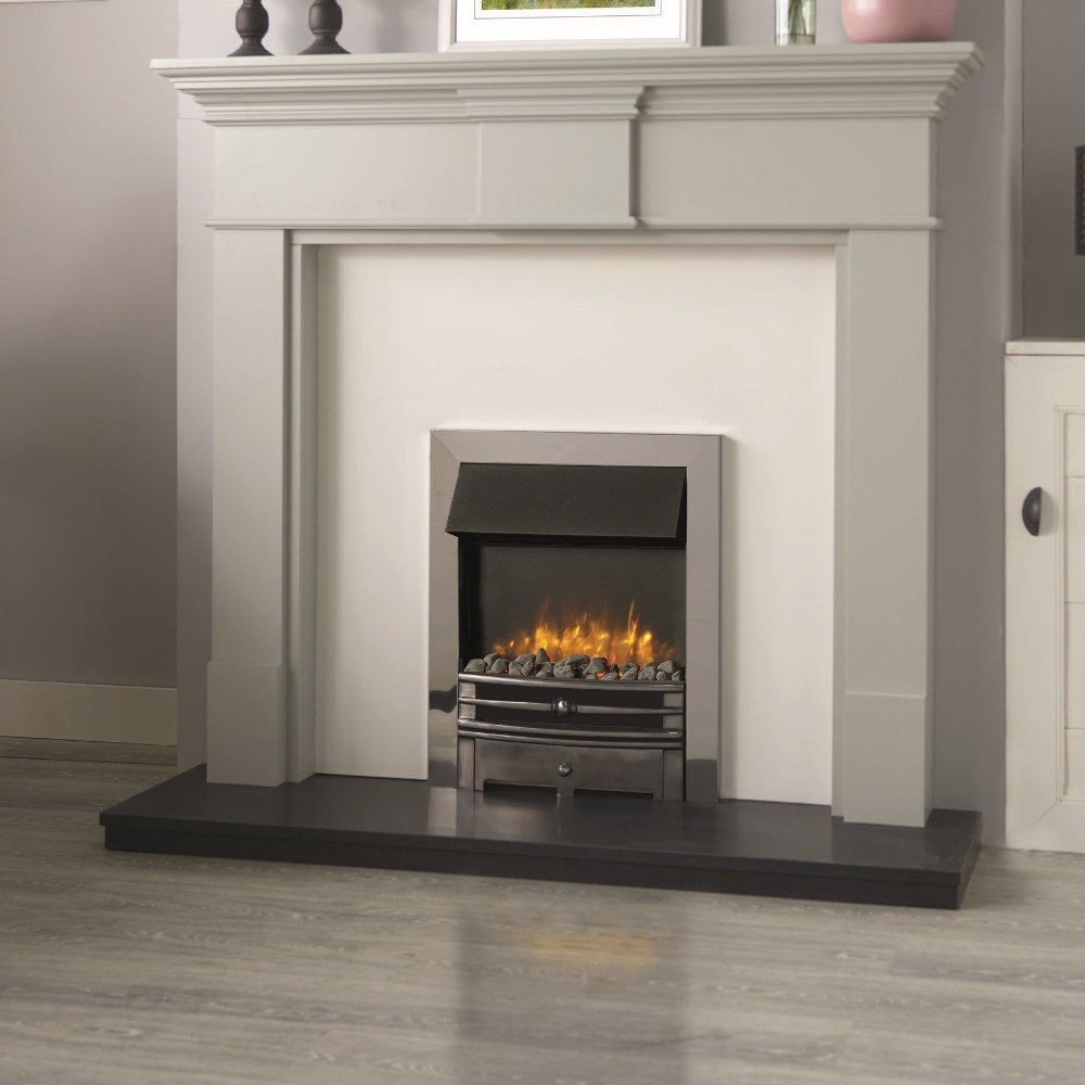 Gazco Logic2 Control Type Electric Fire with Brushed Steel Frame & Chartwell Front