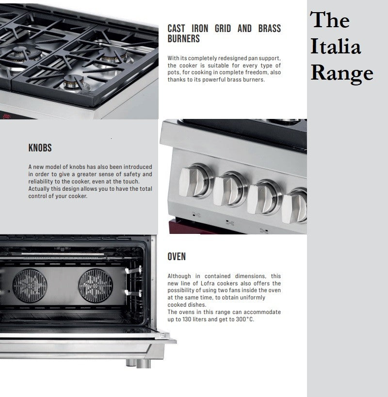 Cast Iron of the  LOFRA ITALIA 90D A  G96WMFTA AEO Gas Dual Fuel Range Cooker 90cm