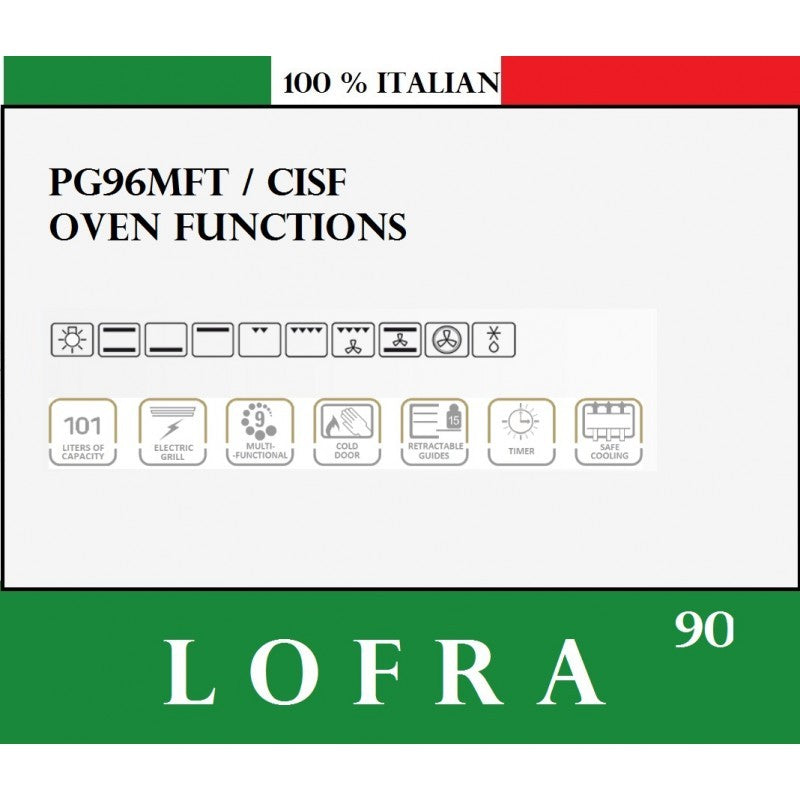 Lofra 150cm D156MFT+MFT/AEOV Italian Range Cooker main oven function.