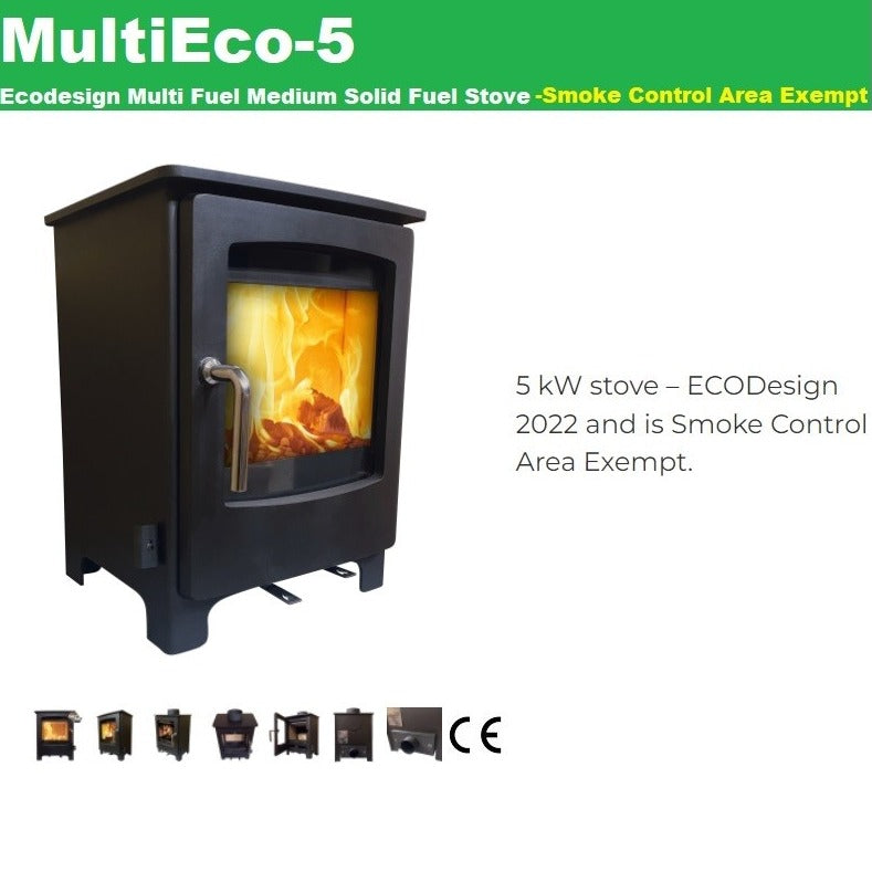 Mi-Flue5 5kW Bundle Solid Fuel Stove and 5" Chimney Lining Kit Multi Fuel