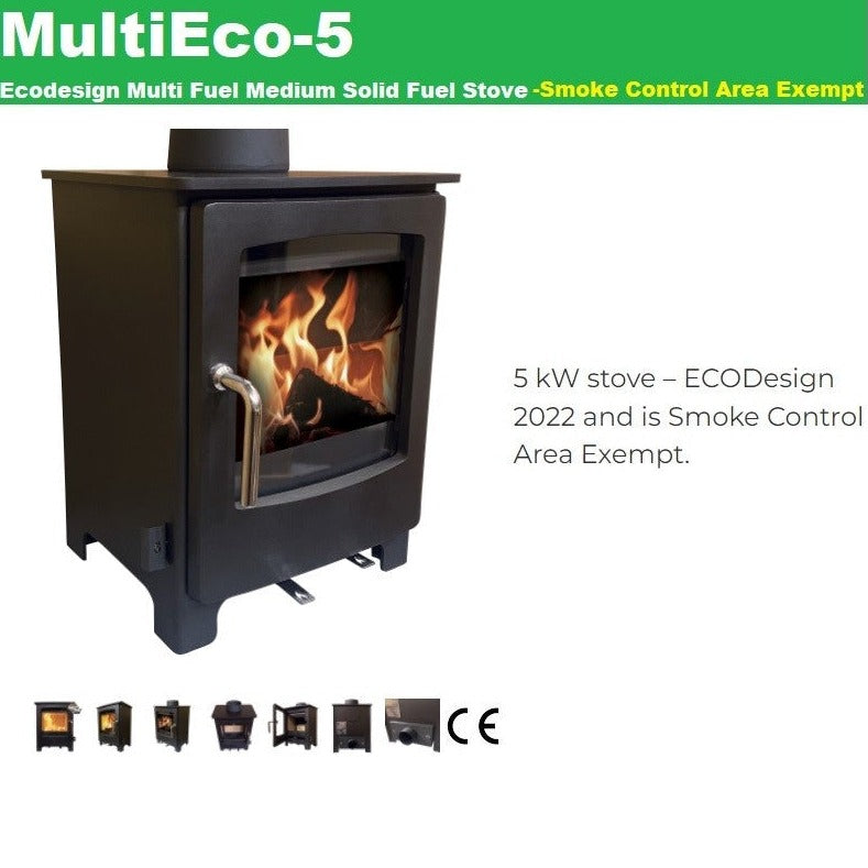 Mi-Flue5 5kW Bundle Solid Fuel Stove and 5" Chimney Lining Kit Multi Fuel