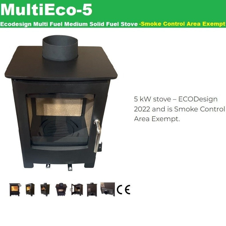 Mi-Flue5 5kW Bundle Solid Fuel Stove and 5" Chimney Lining Kit Multi Fuel