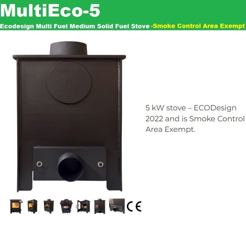 Mi-Flue5 5kW Bundle Solid Fuel Stove and 5" Chimney Lining Kit Multi Fuel