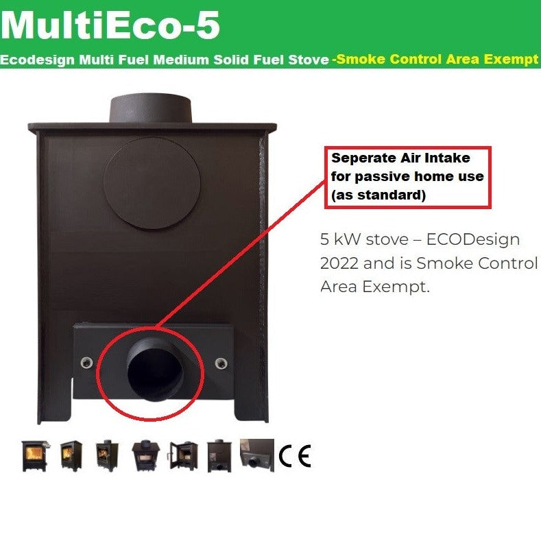 Mi-Flue5 5kW Bundle Solid Fuel Stove and 5" Chimney Lining Kit Multi Fuel