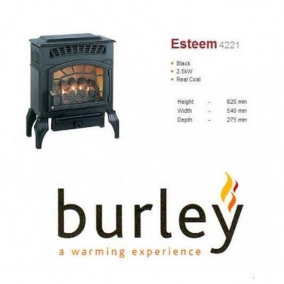 Burley Esteem 4231 Log Effect Medium Flueless Gas Stove