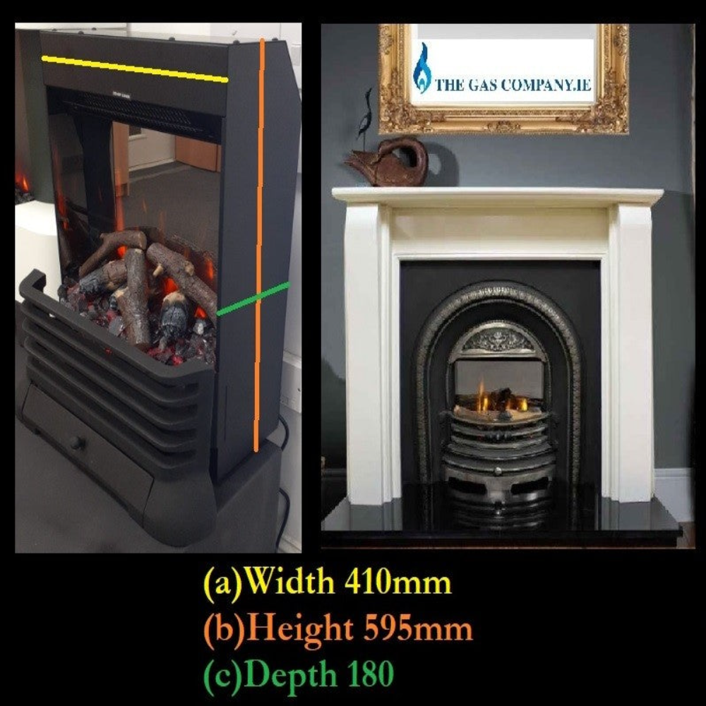 Solarflame Iconic HD450 Log Effect Remote Control Electric Fire for Cast Arched Fireplace