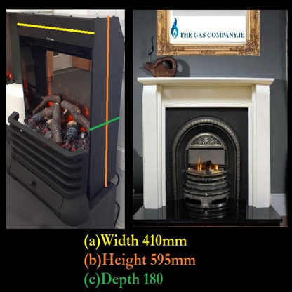 Solarflame Iconic HD450 Log Effect Remote Control Electric Fire for Cast Arched Fireplace