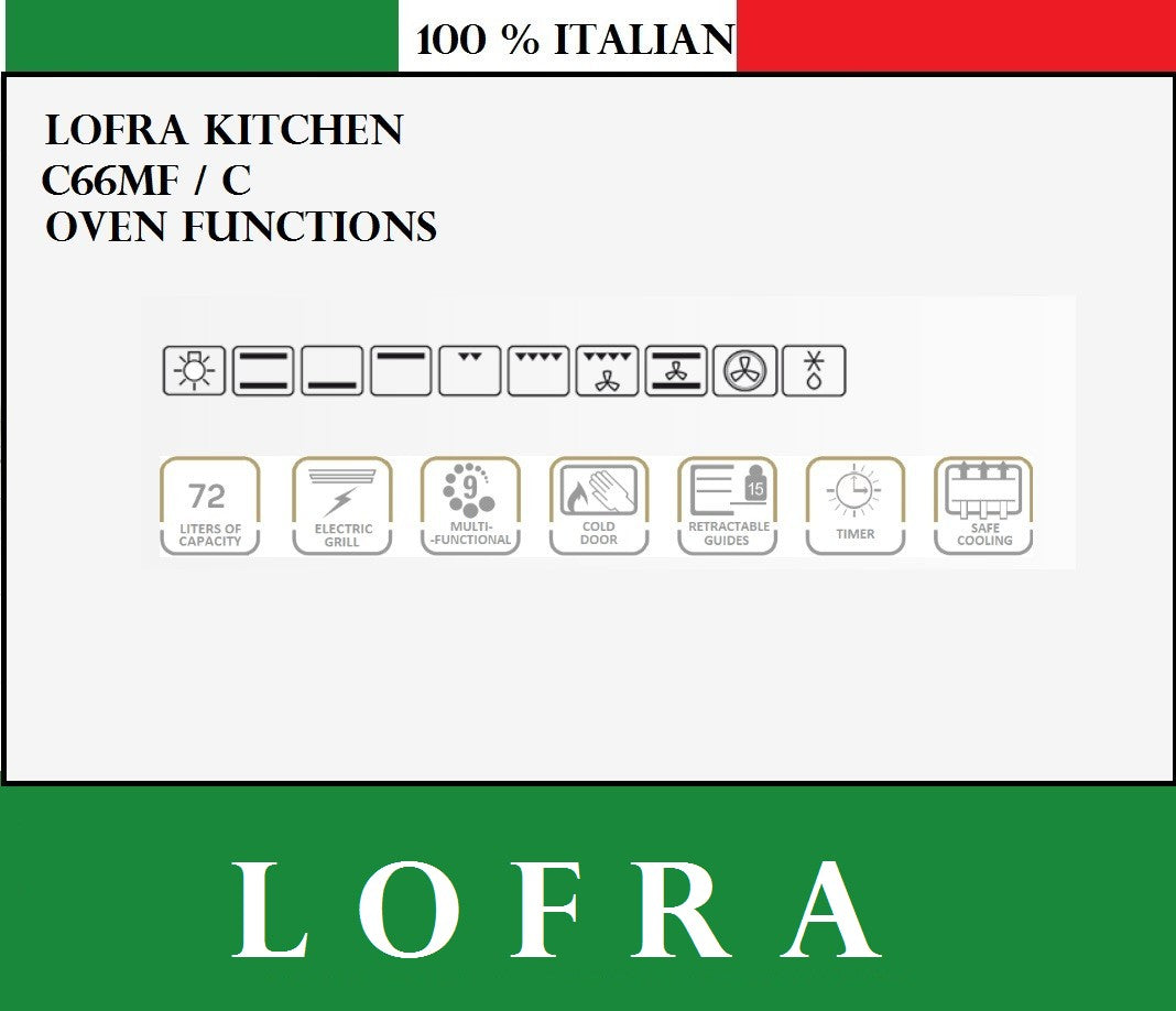 Electric Oven Functions of LOFRA RAINBOW 70 76MFT/C Dual Fuel Range Gas Cooker Burgundy