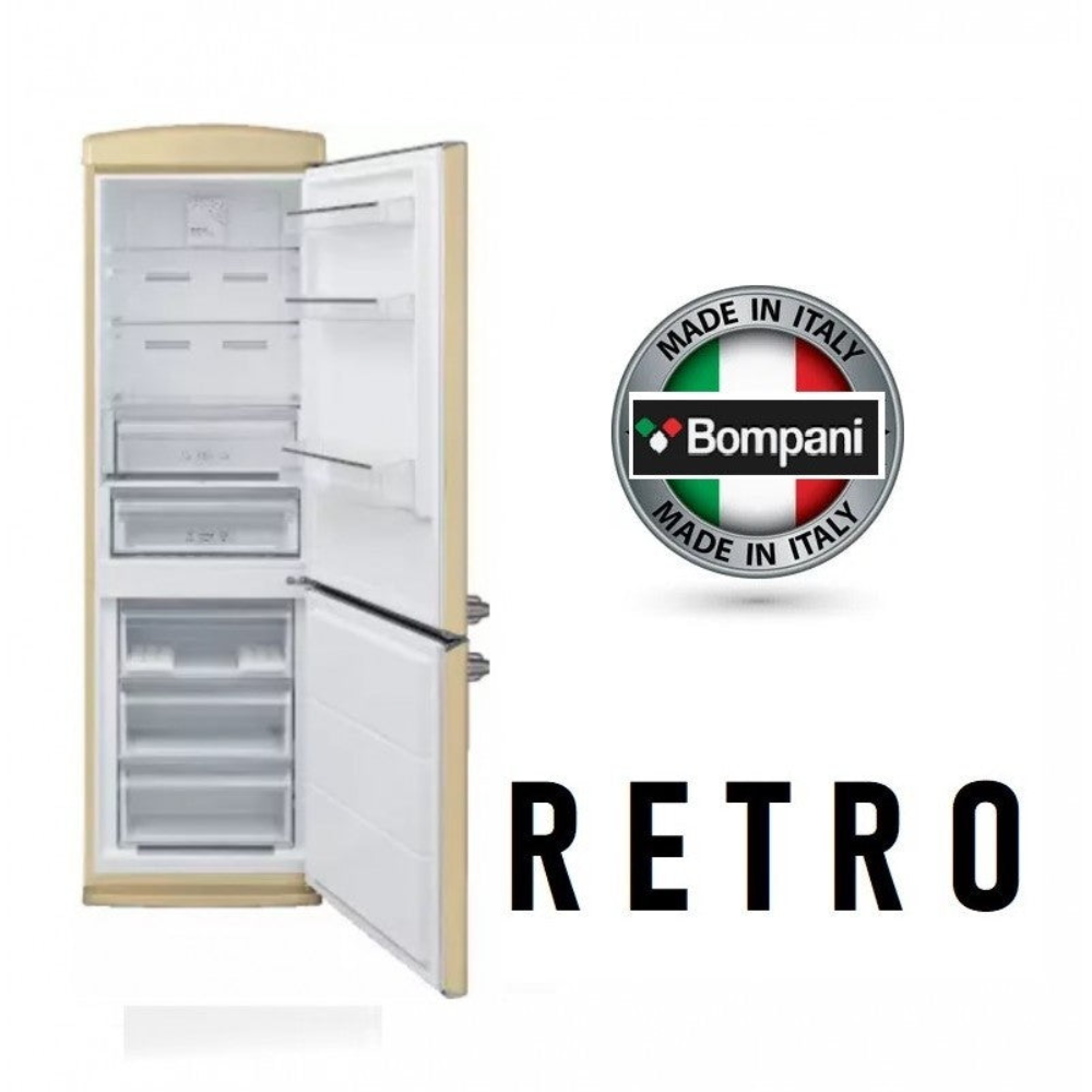 Bompani 60cm BOCB606/C Retro Fridge Freezer in Cream