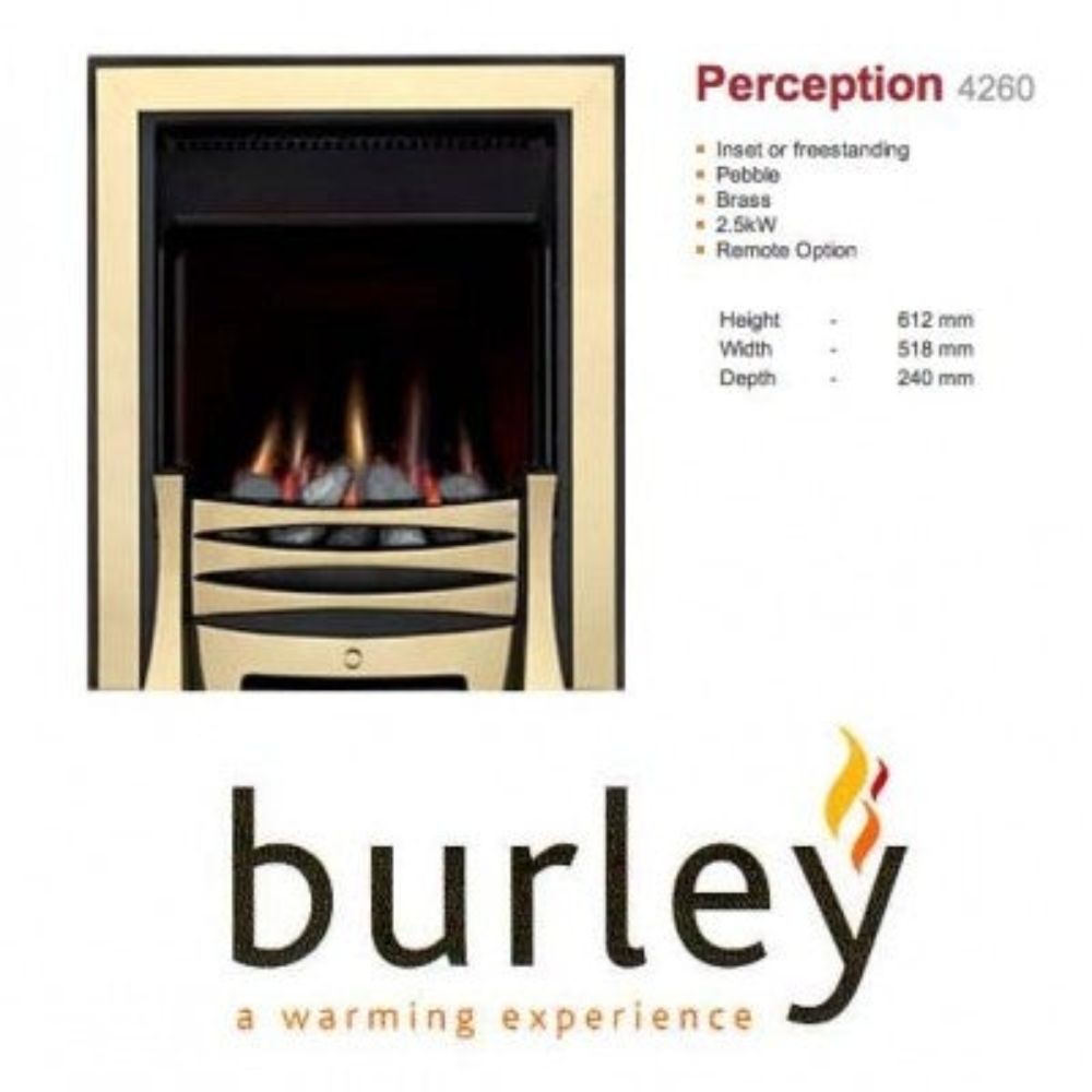 Burley Perception 4260 Brass Coal Effect Gas Flueless Fire