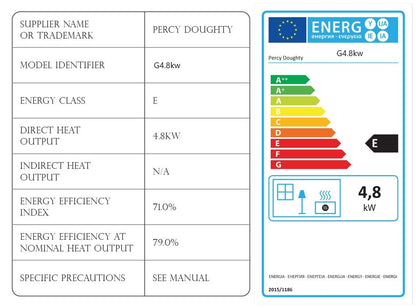 Penmann Conventional Flue Natural Gas Log Effect Gas Stove - Matt Black with Traditional Legs