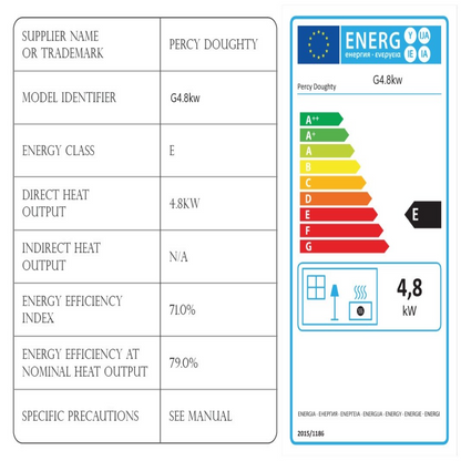 Penmann Conventional Flue LPG Log Effect Gas Stove - Cream Enamel with Traditional Legs