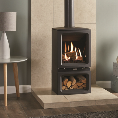 Gazco Vogue Midi Midline with Log Box Balanced Flue Gas Stove