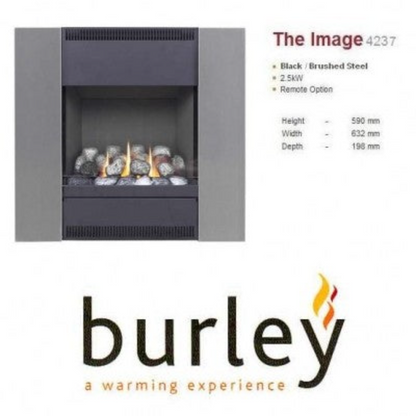 Burley Image 4237 Platinum Coal Effect Flueless Wall Gas Fire