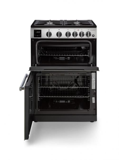 Open Over Door Image on the Rangemaster Professional 60+ Black Gas Double Oven Cooker 60cm