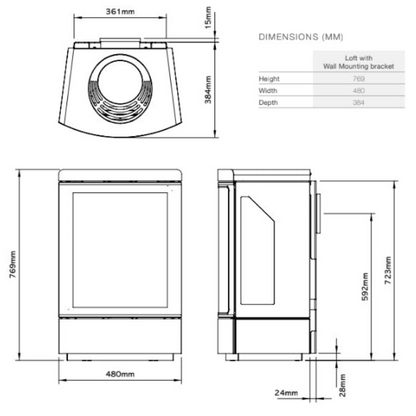 Gazco Loft Balanced Flue Wall Mounted Gas Stove