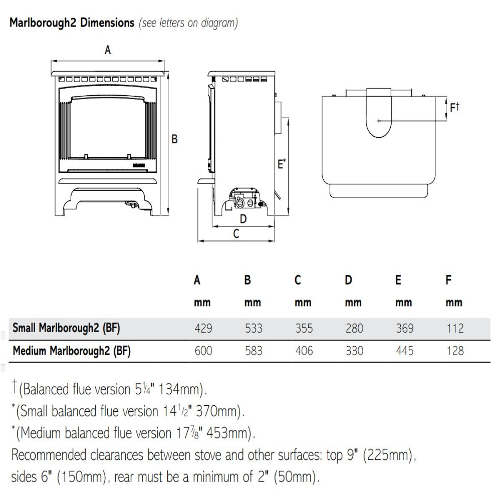 Gazco Small Marlborough2 Balanced Flue Gas Stove