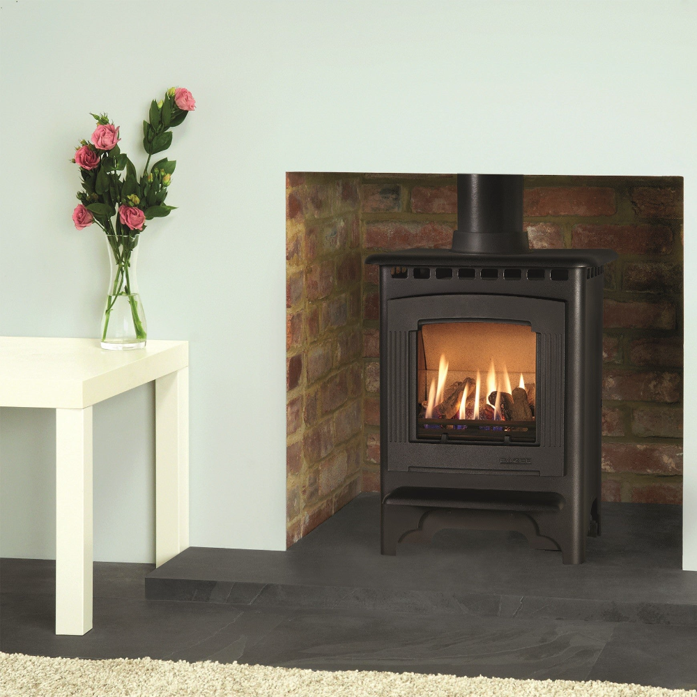 Gazco Small Marlborough2  Conventional Flue Log Gas Stove in Black