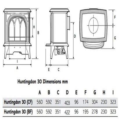 Gazco Huntingdon 30 Conventional Flue Gas Stove Clear Door