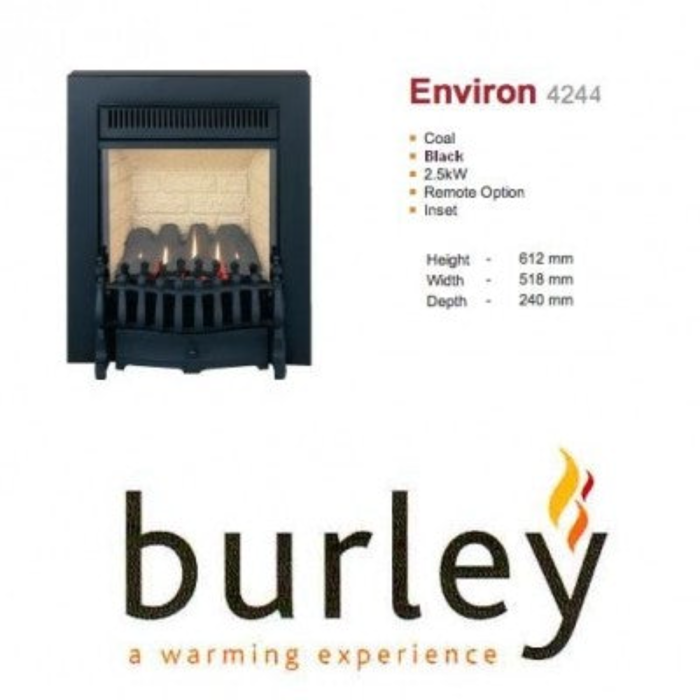 Burley Environ Black Coal Effect Flueless Gas Fire