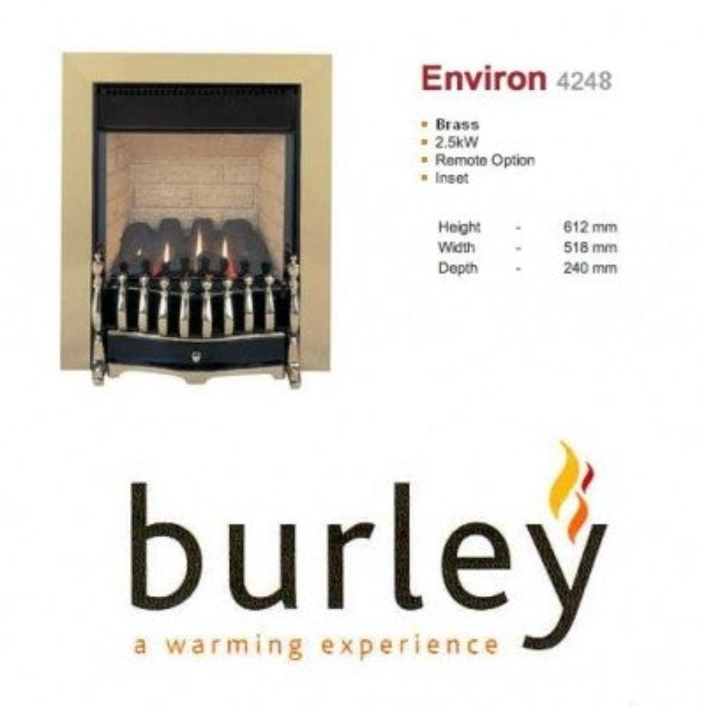 Burley Environ 4248 Brass Coal Effect Flueless Gas Fire