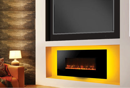 Gazco Radiance 80w Wall Mounted Feature Wall Electric Fires in Black Glass