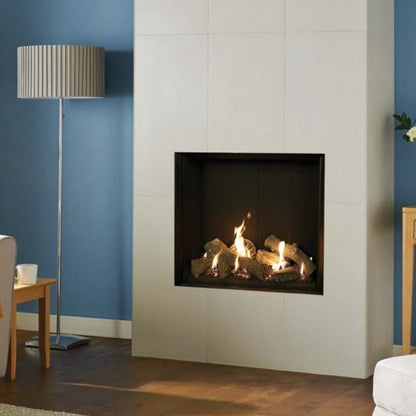 Gazco Riva2 750HL Balanced Flue Log Effect Gas Fire with Edge Frame