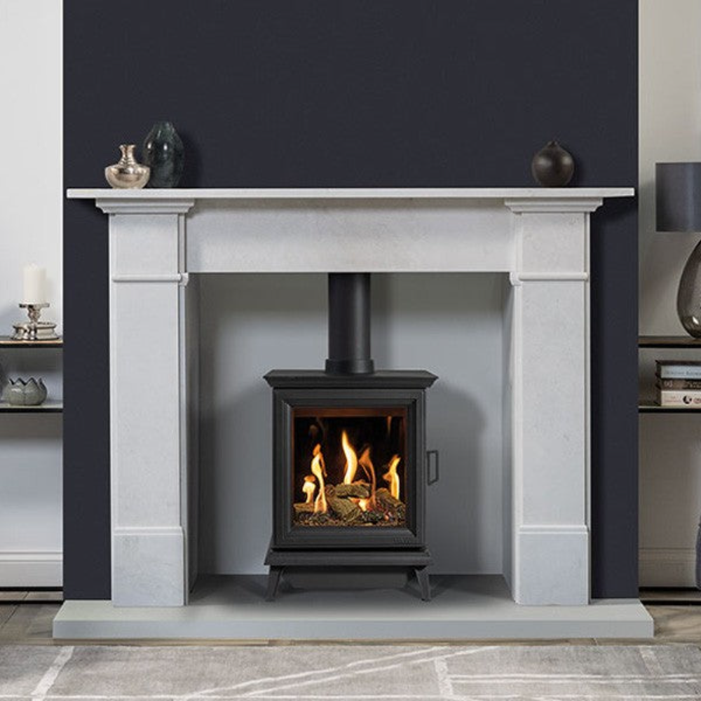 Gazco Sheraton 5 Conventional Flue Log Black Gas Stove