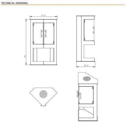 Scandi-Flame Alaska Bioethanol Corner Stove with Double Doors