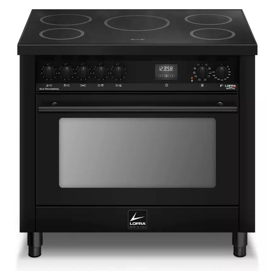 Lofra Total Black 90  PNMG96MFT/5IF Matt Black Induction Electric Range Cooker 90cm