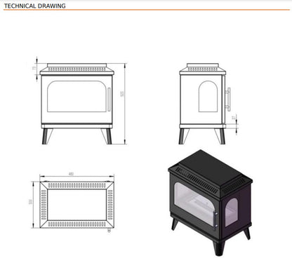 Scandi-Flame Atlanta Bioethanol Traditional Styled Stove