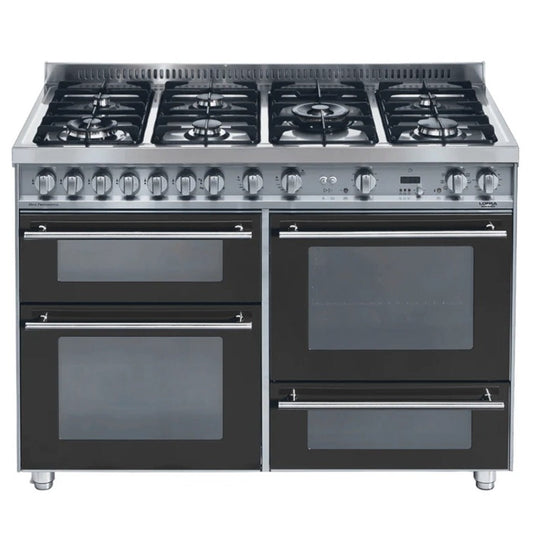 126SMFE+DMFT 2AEO Black Gas Dual Fuel Range Cooker 120cm