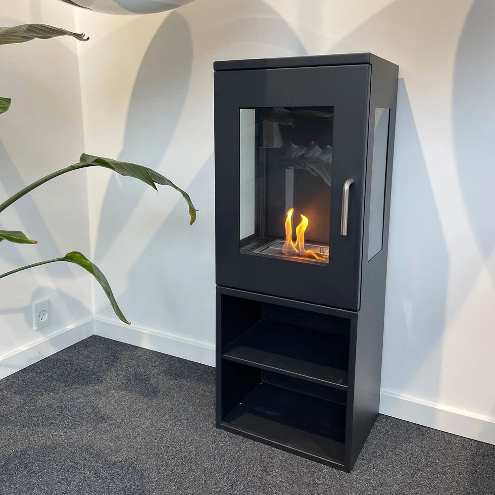 Scandi-FLAME Cheyenne Bioethanol Stove with Log Box