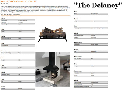 The Delaney Medium Bioethanol Fire Basket