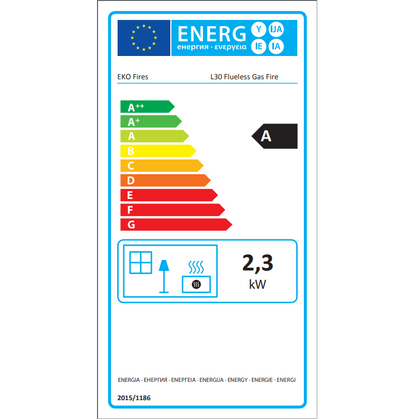 Ekofire 5070 Wall Mounted Flueless Gas Fire with Black Frame