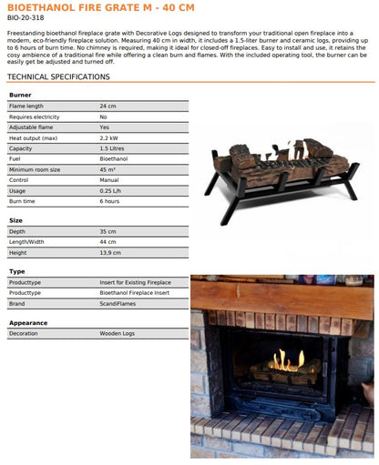 The Fitzpatrick Small Bioethanol Fire Basket