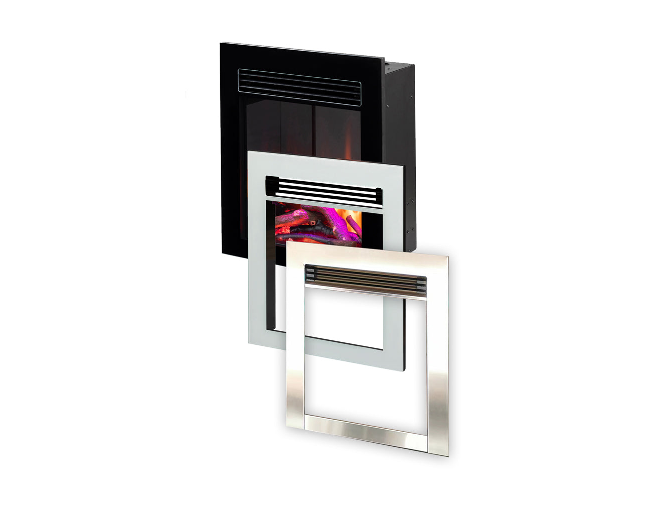 Iconic Viva 400 Log Effect Electric Fire with Black Steel Frame