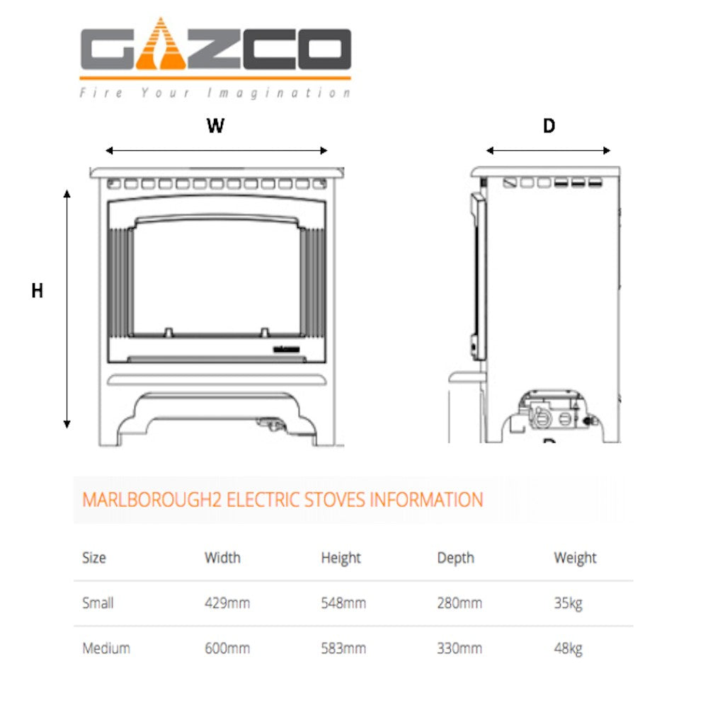 Gazco Marlborough2 Small Electric Stove