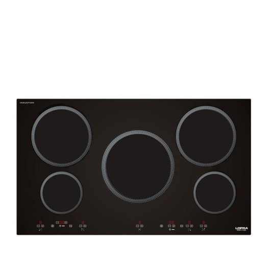 Lofra HIN905 Black Glass 5 Zone Induction Electric Hob 90cm