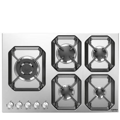 Lofra Urano 75 HLS7B0 5 Burner Stainless Steel Low Profile Gas Hob 75cm