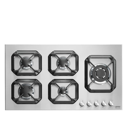 Lofra Nettuno 90 HLS9D0 5 Burner Stainless Steel Low Profile Gas Hob 90cm