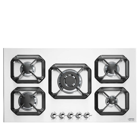 Lofra Dolcevita 90 HRBP9AO CHR Retro White 5 Burner Low Profile Gas Hob 90cm White and Chrome