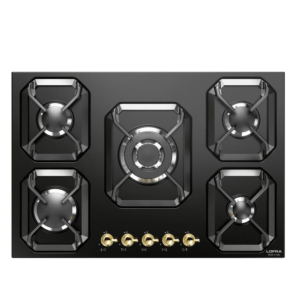 Lofra Dolcevita 75 HRS7AO BRS-BRN-CHR Retro 5 Burner Gas Hob 75cm