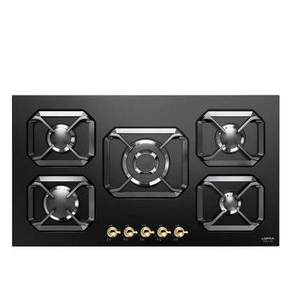 Lofra Dolcevita 90 5 Burner Black Low Profile Retro Gas Hob 90cm