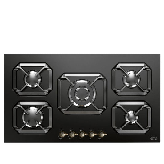 Lofra Dolcevita 90 HRNM9AO BRN Retro Black 5 Burner Low Profile Gas Hob 90cm Black and Bronze